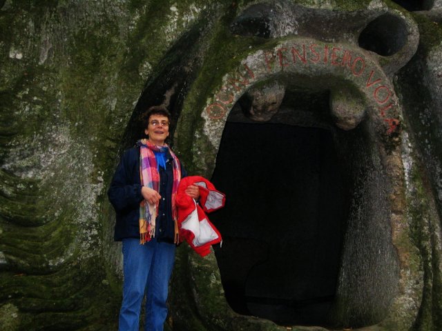 The composer with Orca at Bomarzo
